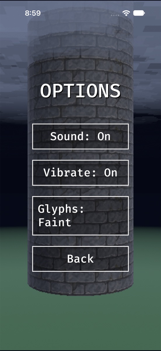 Options: sound, vibration and glyphs